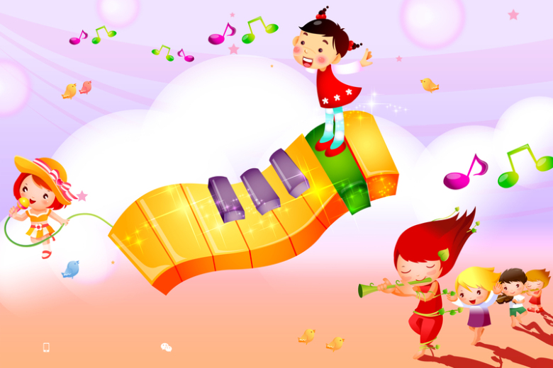 卡通音乐培训紫色背景素材免抠素材免费下载_觅元素51yuansu.com