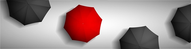 红色雨伞俯视图矢量素材