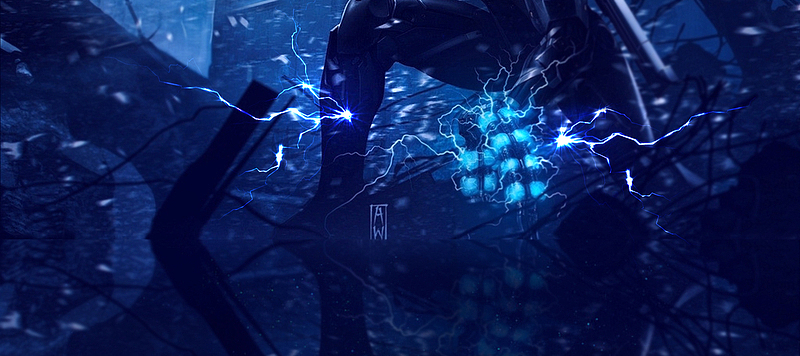 男神节炫酷蓝色灯光背景