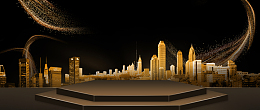黑金城市大气几何banner