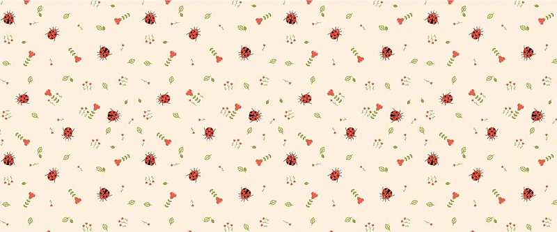 粉色背景玫瑰花和小瓢虫banner