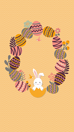 复活节创意海报H5质感背景psd分层下载