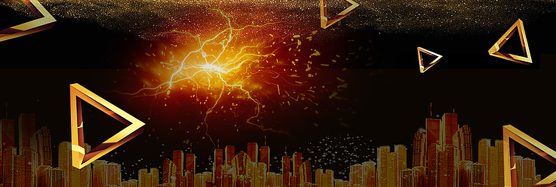 城市星空闪耀质感黑色banner
