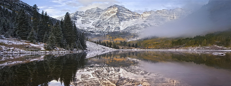 高山雪原图景 风光图