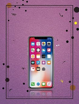 简约质感iPhoneX预售海报背景psd