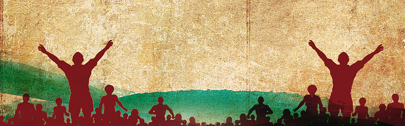 复古激情人物剪影banner