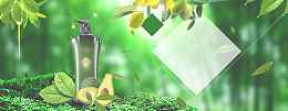 洗发水广告几何绿色景色banner