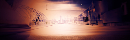 城市建筑简约绚丽景色渐变banner