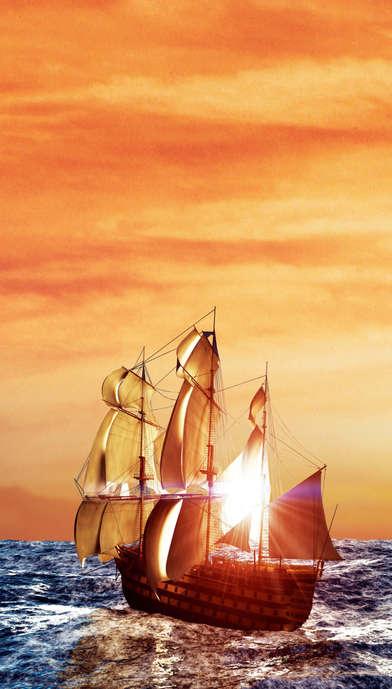 企业文化帆船展望大气背景