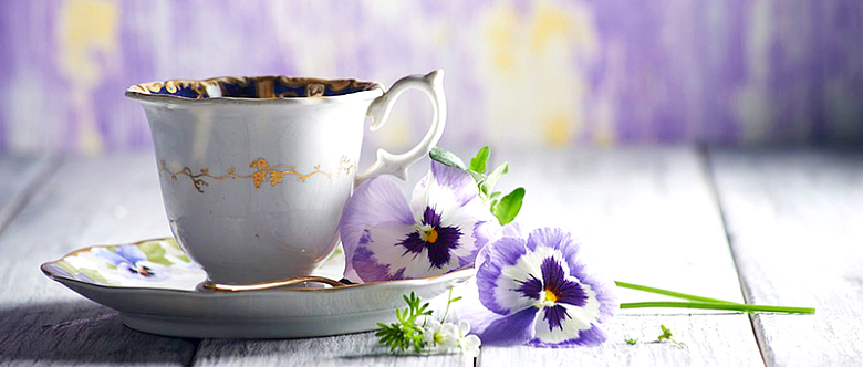 杯子花艺紫色背景