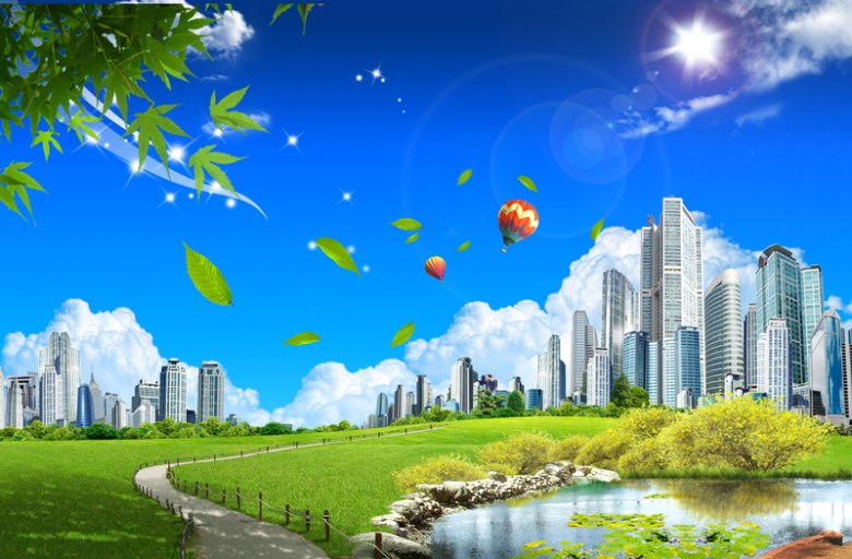 城市美景海报背景素材