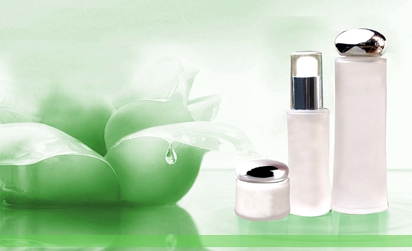 清新芦荟化妆品海报背景模板