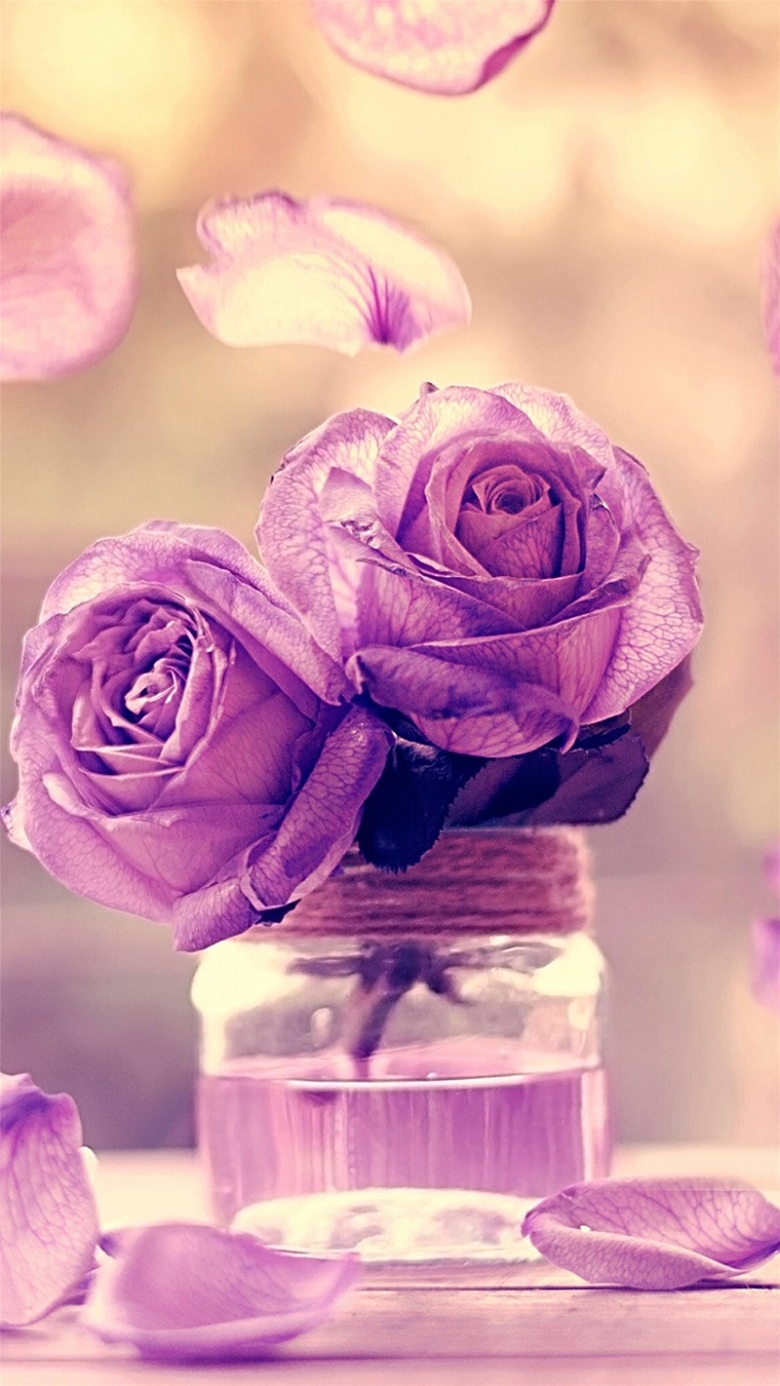小清新紫色花朵H5背景