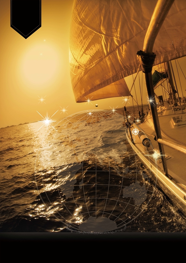 棕色夕阳商业扬帆起航企业文化背景