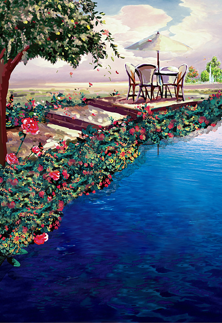 地产花园洋房宣传海报背景素材