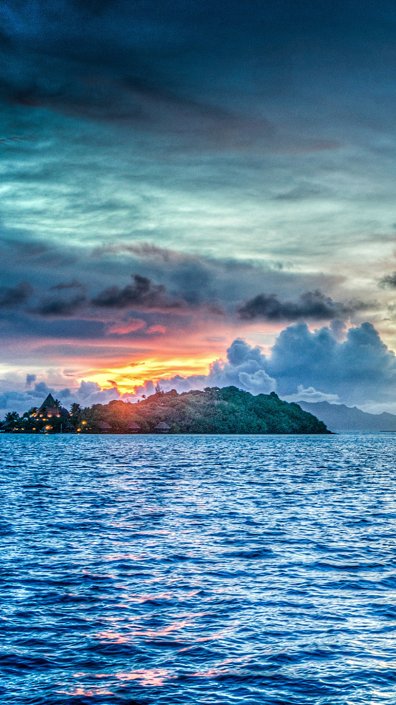 海岛日落风景h5背景