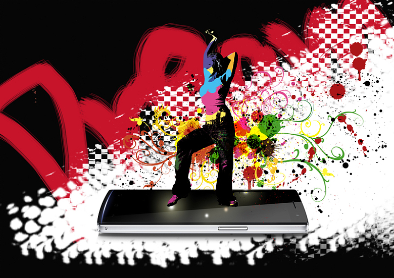 人物跳舞剪影手机海报背景素材