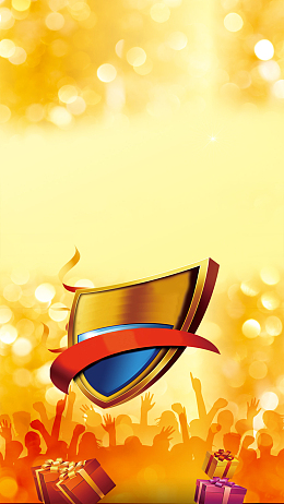 315品质服务黄色高光人群欢呼h5背景