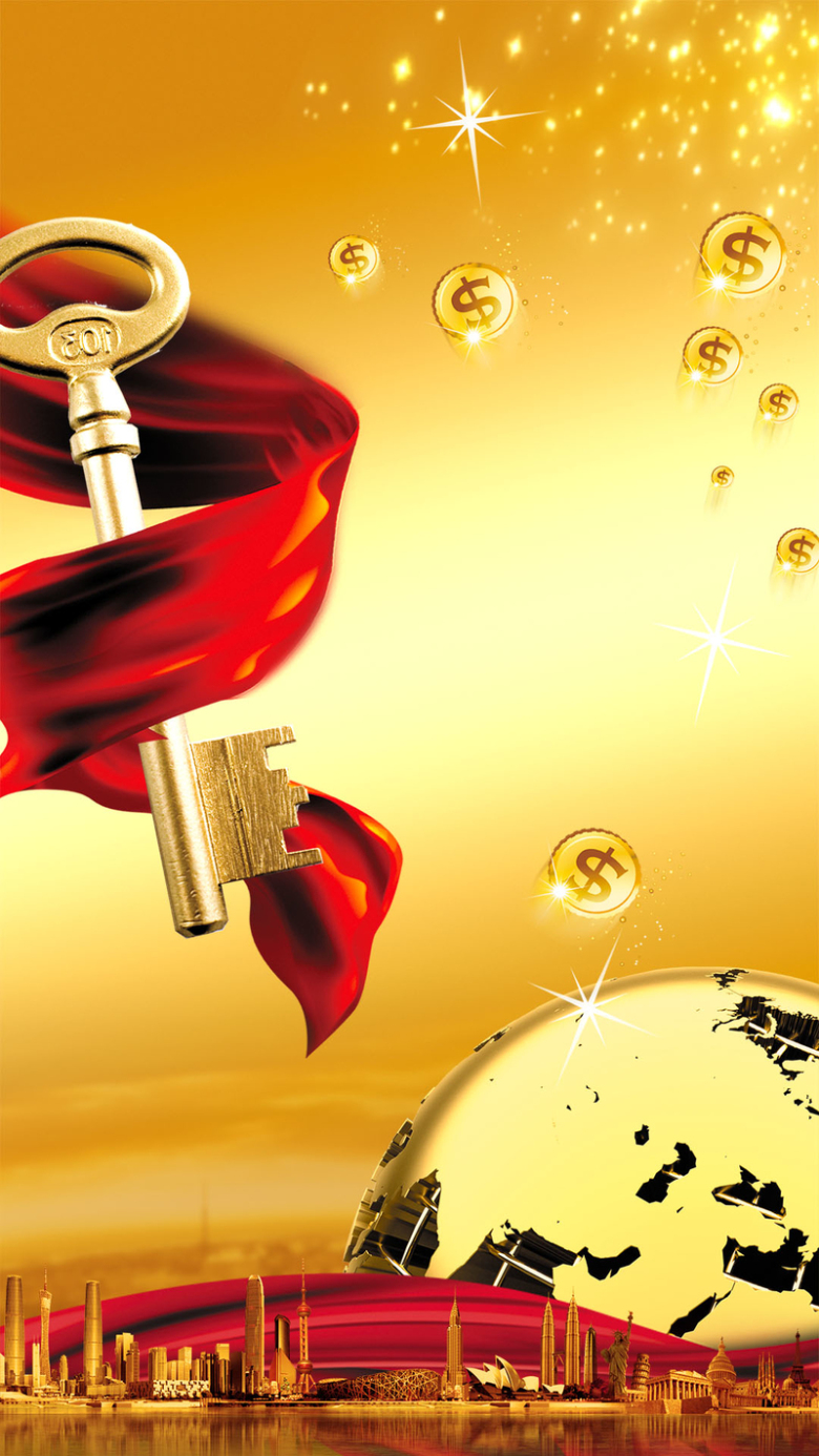 金色财富投资psd分层h5背景