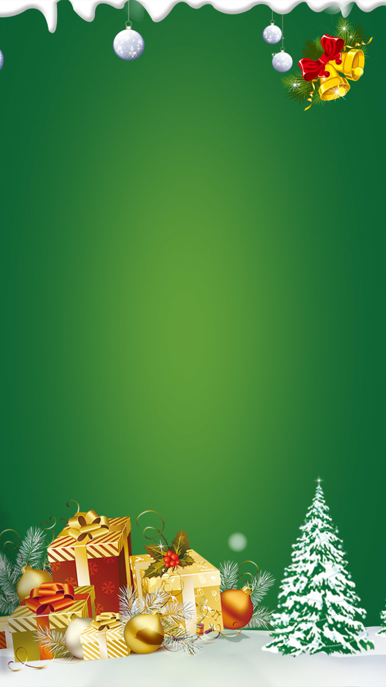 绿色圣诞促销psd分层h5背景