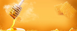 纯正蜂蜜正宗促销黄色banner