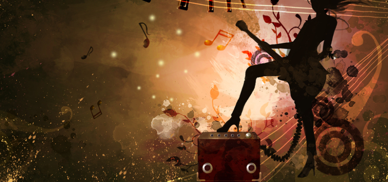 激情狂欢炫彩音符音乐手提琴海报banner