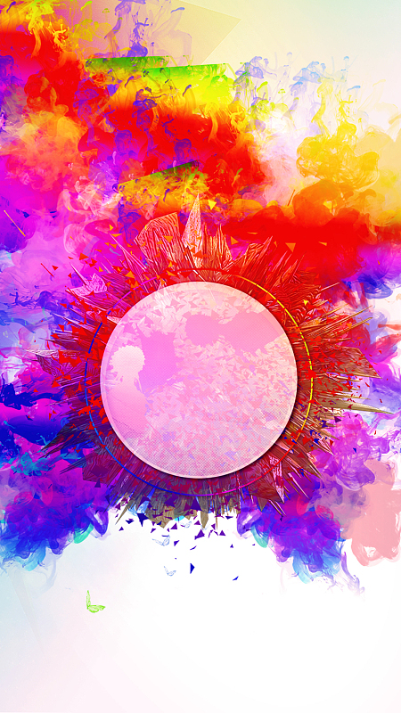 彩色水墨圆形背景