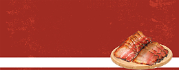 湘西腊肉电商手绘简约红色banner