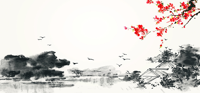 学术中国风黑白海报背景