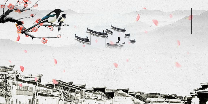 中国风醉江南梦如画背景模板
