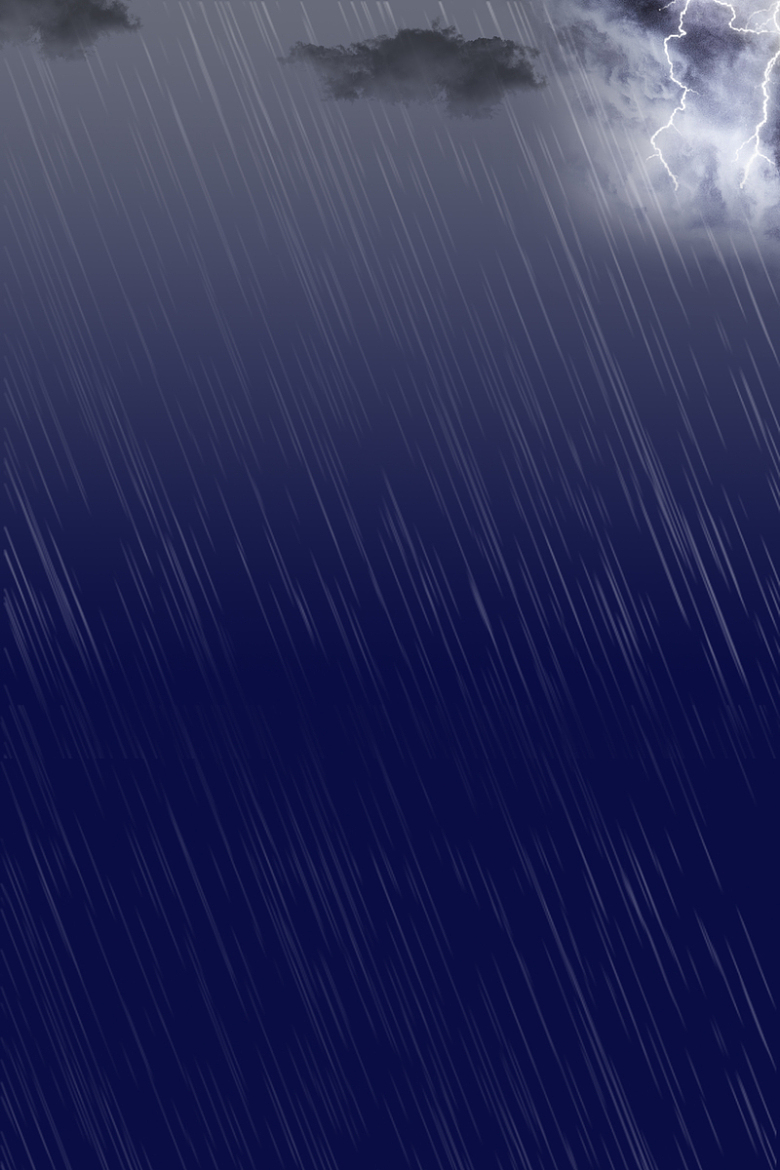 下雨天响雷闪电蓝色海报背景