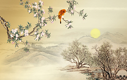 兰花水墨山电视背景