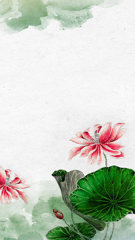 荷花h5水墨古风psdjpg中国风山水意境装饰画psdjpg中国风手绘banner