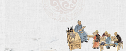 尊师重教中国风绘画灰色banner