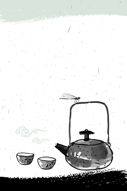 古风水墨茶茶艺文化海报背景