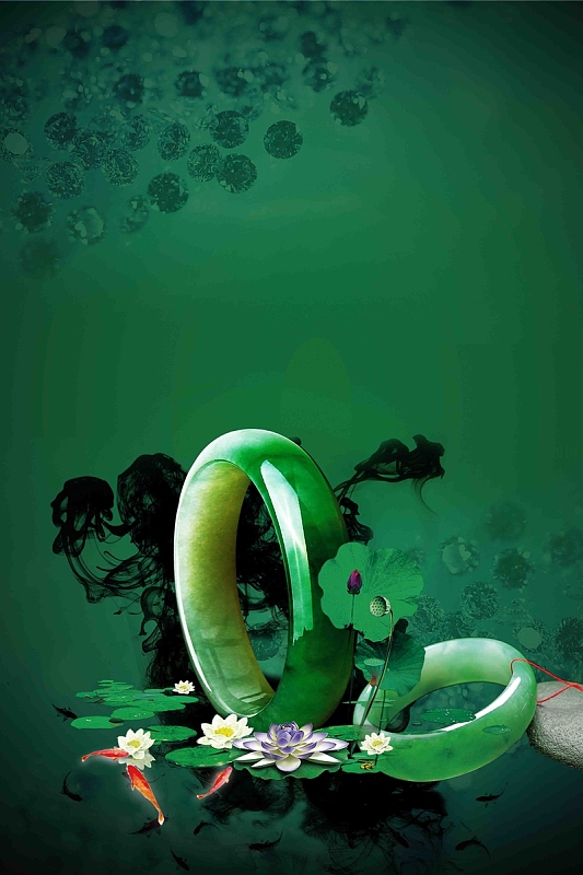 翡翠海报背景模板