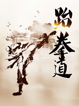 中国风跆拳道培训教育海报