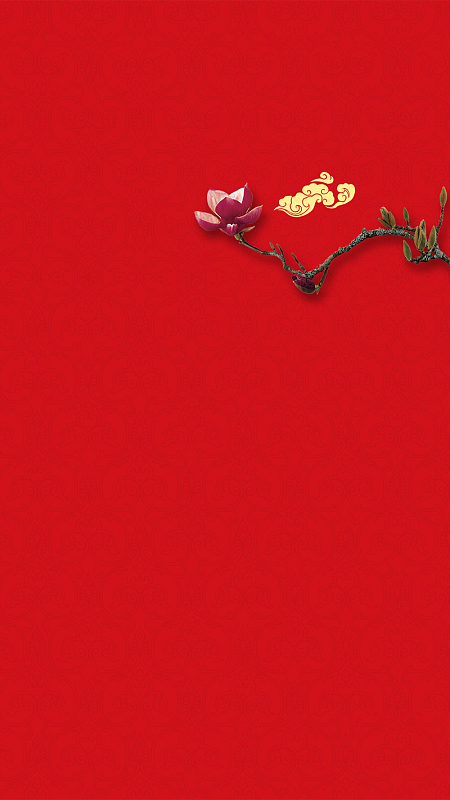 中国风红色花朵背景素材图片-中国风红色花朵背景图片下载-觅元素