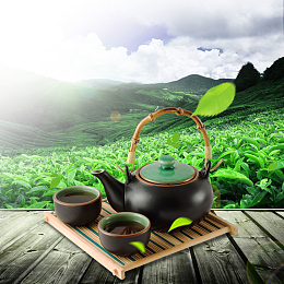 茶道茶具茶文化广告背景