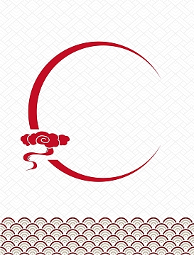 矢量中国风祥云圆框海水纹背景素材