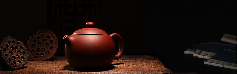 中式茶壶古典棕色banner