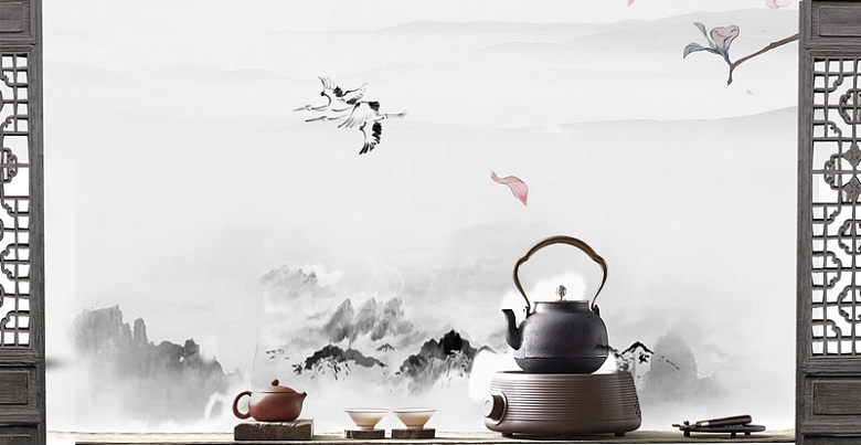 茶道茶具茶文化背景素材