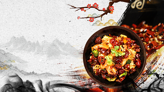 川菜味道餐饮辣味美食海报背景素材