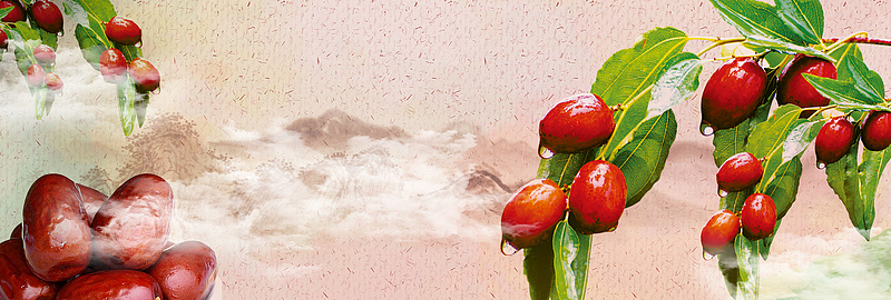 淡色古风脆冬枣水果电商banner