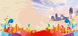 大气简约城市剪影背景