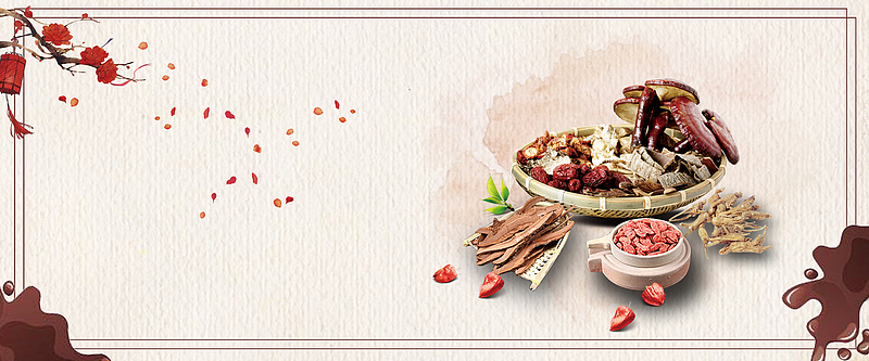 中药复古灰色banner