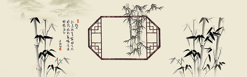 中国风门窗背景banner