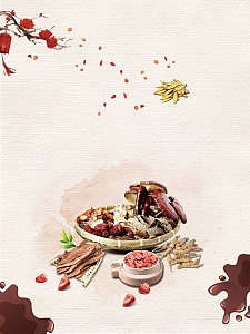 棕色中国风世界传统医药日中药药材宣传