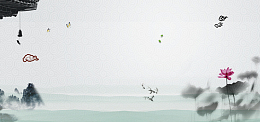 水墨画中国风黑白古风banner背景