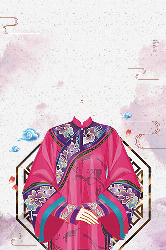 中国风大气汉服文化宣传海报